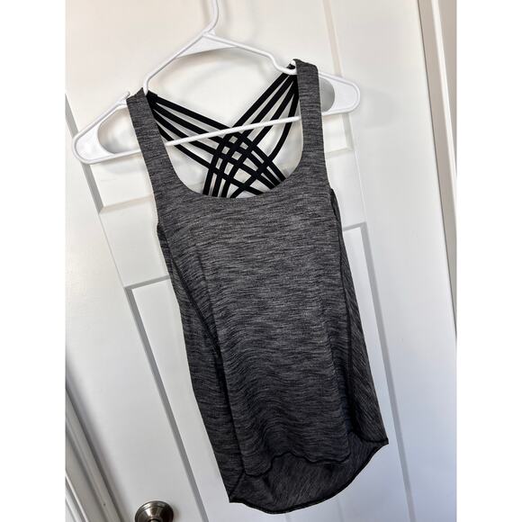 lululemon athletica Tops - Lululemon Women Free‎ to Be Serene Strappy Back Open Back Bra Tank Top Gray SZ 4